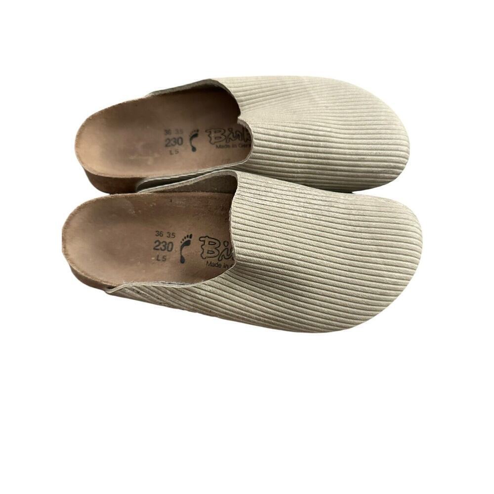 Ladies Birkenstock 230 36 L5 ribbed corduroy slides birkis - Picture 2 of 8